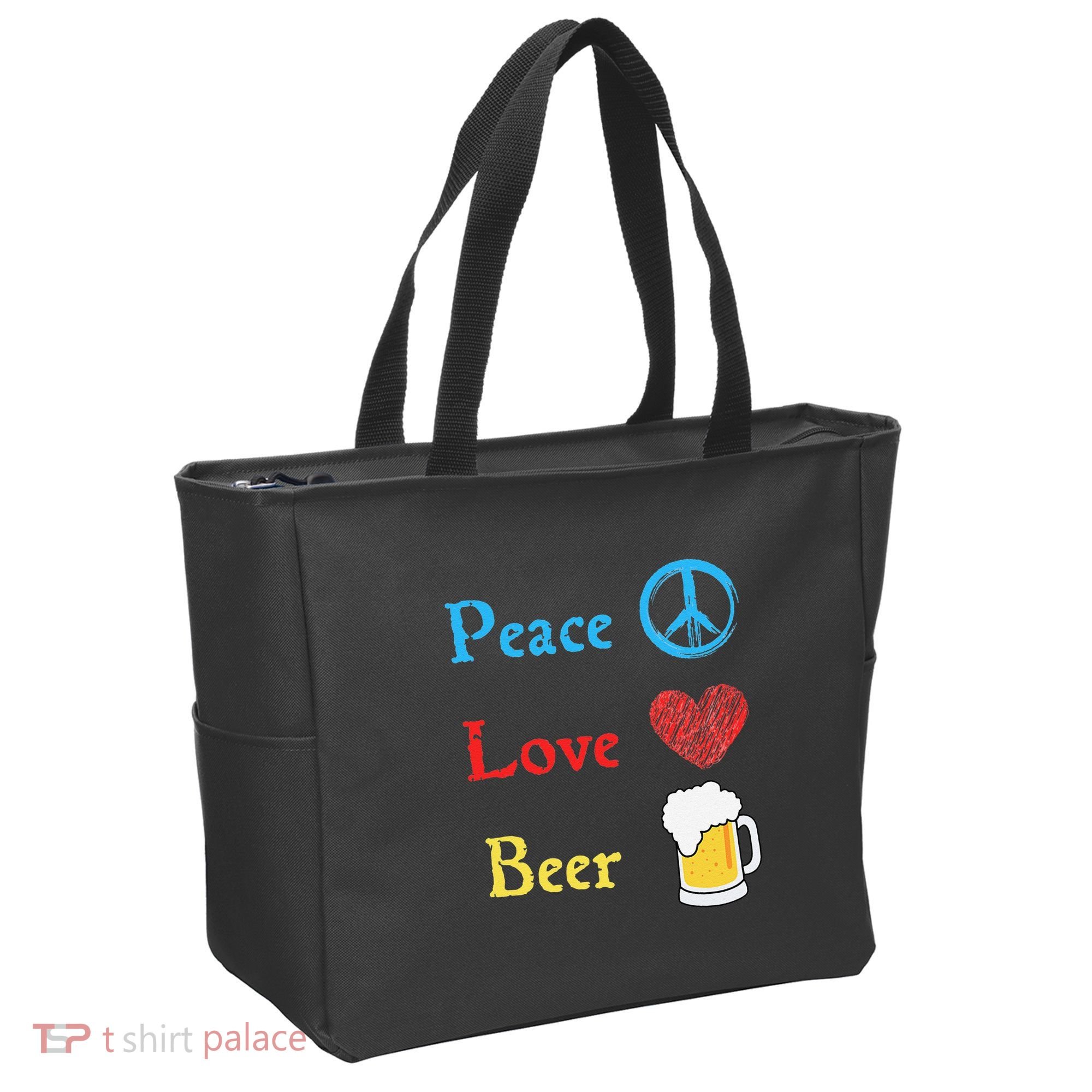 Funny Peace Love Beer Tote Bag