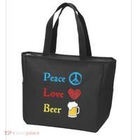 Funny Peace Love Beer Tote Bag thumb 3
