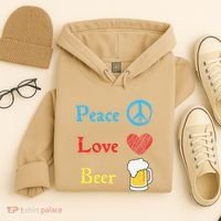 Funny Peace Love Beer Hoodie thumb 4