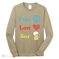 Funny Peace Love Beer Long Sleeve Shirt thumb 0