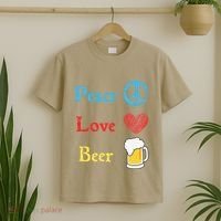 Funny Peace Love Beer T-Shirt thumb 2