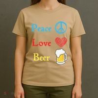 Funny Peace Love Beer T-Shirt thumb 4