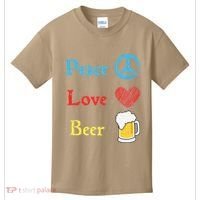 Funny Peace Love Beer Kids T-Shirt thumb 0
