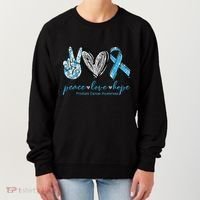 Funny Peace Love Prostate Cancer Awareness Gift Women's Sweatshirt thumb 0
