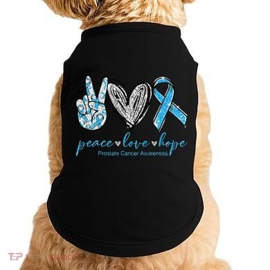 Funny Peace Love Prostate Cancer Awareness Gift Doggie Tank