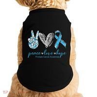 Funny Peace Love Prostate Cancer Awareness Gift Doggie Tank thumb 0