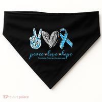 Funny Peace Love Prostate Cancer Awareness Gift USA-Made Doggie Bandana thumb 0