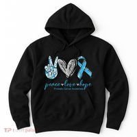 Funny Peace Love Prostate Cancer Awareness Gift Hoodie thumb 0
