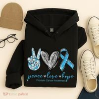 Funny Peace Love Prostate Cancer Awareness Gift Hoodie thumb 4