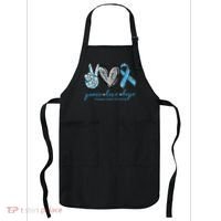 Funny Peace Love Prostate Cancer Awareness Gift Apron thumb 0