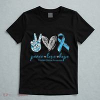 Funny Peace Love Prostate Cancer Awareness Gift T-Shirt thumb 5