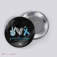 Funny Peace Love Prostate Cancer Awareness Gift Button thumb 0