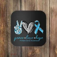 Funny Peace Love Prostate Cancer Awareness Gift Coaster thumb 0