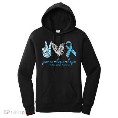 Funny Peace Love Prostate Cancer Awareness Gift Women's Hoodie