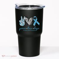 Funny Peace Love Prostate Cancer Awareness Gift Tumbler thumb 0