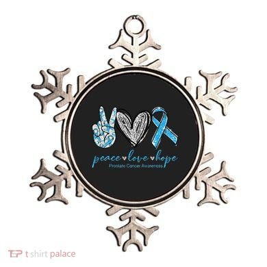 Funny Peace Love Prostate Cancer Awareness Gift Ornament