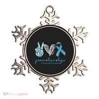 Funny Peace Love Prostate Cancer Awareness Gift Ornament thumb 0
