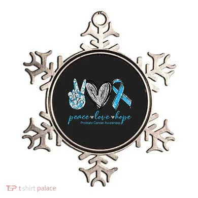 Funny Peace Love Prostate Cancer Awareness Gift Ornament