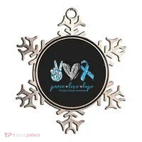 Funny Peace Love Prostate Cancer Awareness Gift Ornament thumb 0