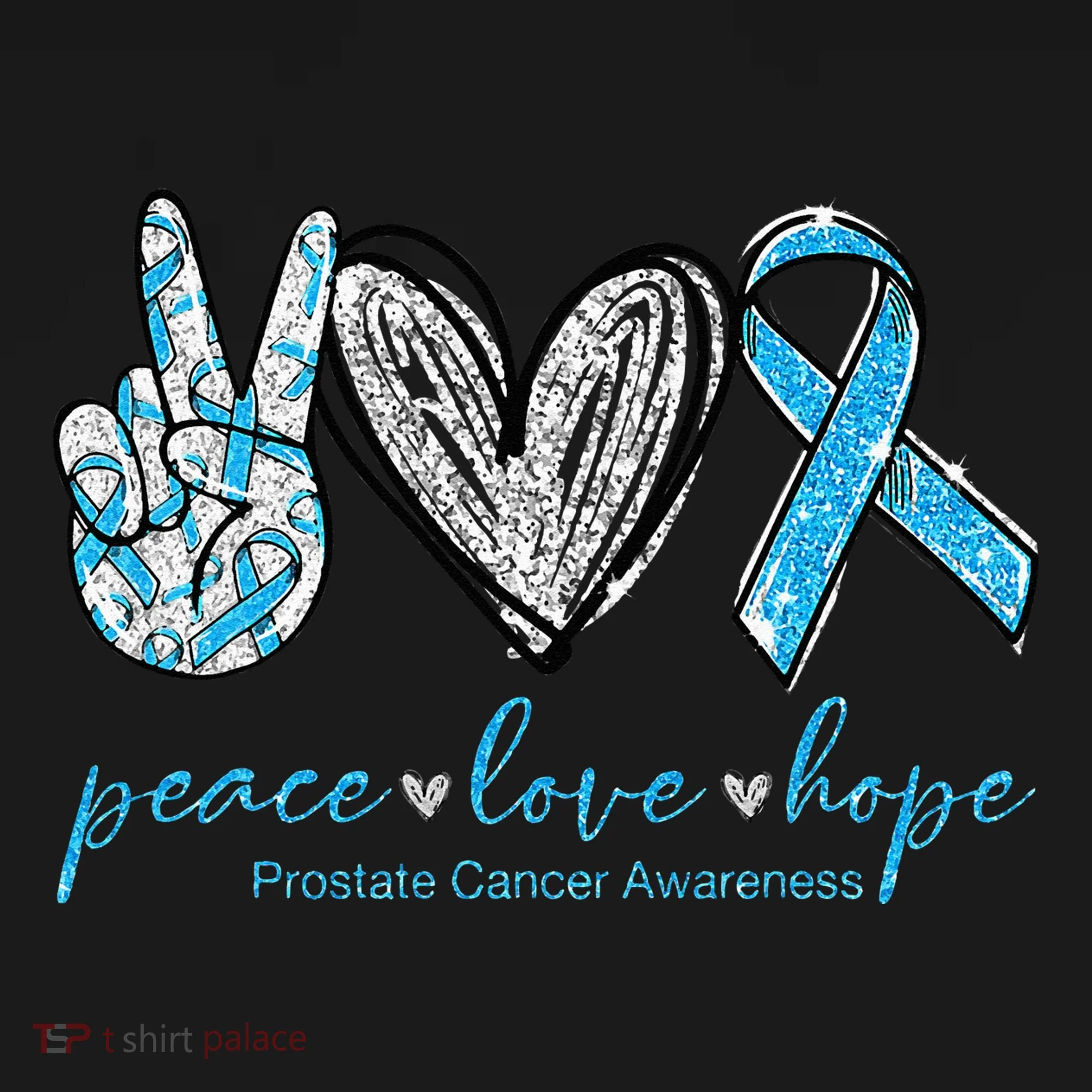 Funny Peace Love Prostate Cancer Awareness Gift Ornament