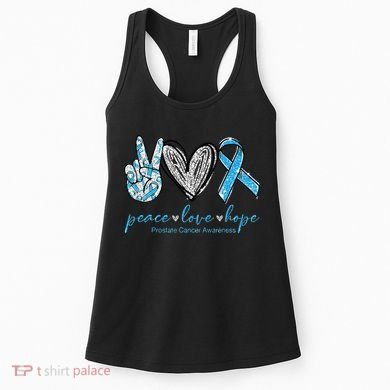 Funny Peace Love Prostate Cancer Awareness Gift Women's Tank Top