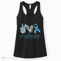 Funny Peace Love Prostate Cancer Awareness Gift Women's Tank Top thumb 0