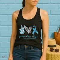 Funny Peace Love Prostate Cancer Awareness Gift Women's Tank Top thumb 2