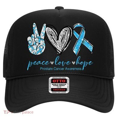 Funny Peace Love Prostate Cancer Awareness Gift Hat