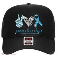 Funny Peace Love Prostate Cancer Awareness Gift Hat thumb 0
