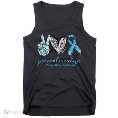 Funny Peace Love Prostate Cancer Awareness Gift Tank Top