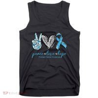 Funny Peace Love Prostate Cancer Awareness Gift Tank Top thumb 0