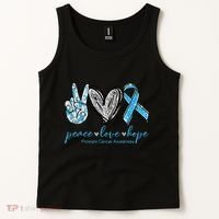 Funny Peace Love Prostate Cancer Awareness Gift Tank Top thumb 2