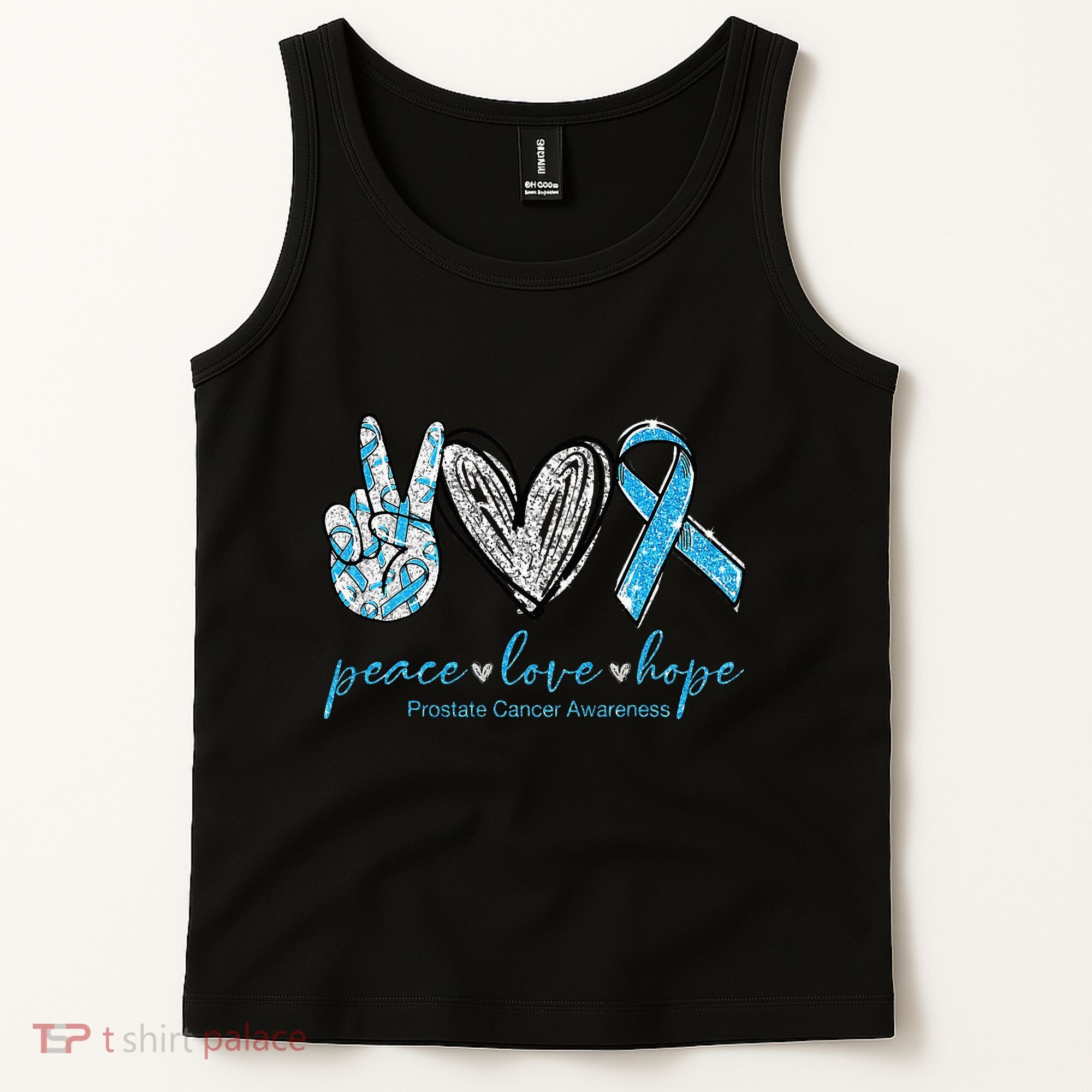 Funny Peace Love Prostate Cancer Awareness Gift Tank Top