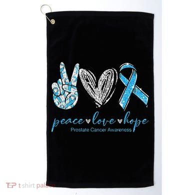 Funny Peace Love Prostate Cancer Awareness Gift Golf Towel