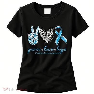 Funny Peace Love Prostate Cancer Awareness Gift Women's T-Shirt