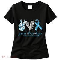 Funny Peace Love Prostate Cancer Awareness Gift Women's T-Shirt thumb 0