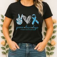 Funny Peace Love Prostate Cancer Awareness Gift Women's T-Shirt thumb 2