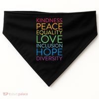 Funny Peace Love Inclusion Equality Diversity Human Rights Gift USA-Made Doggie Bandana thumb 0