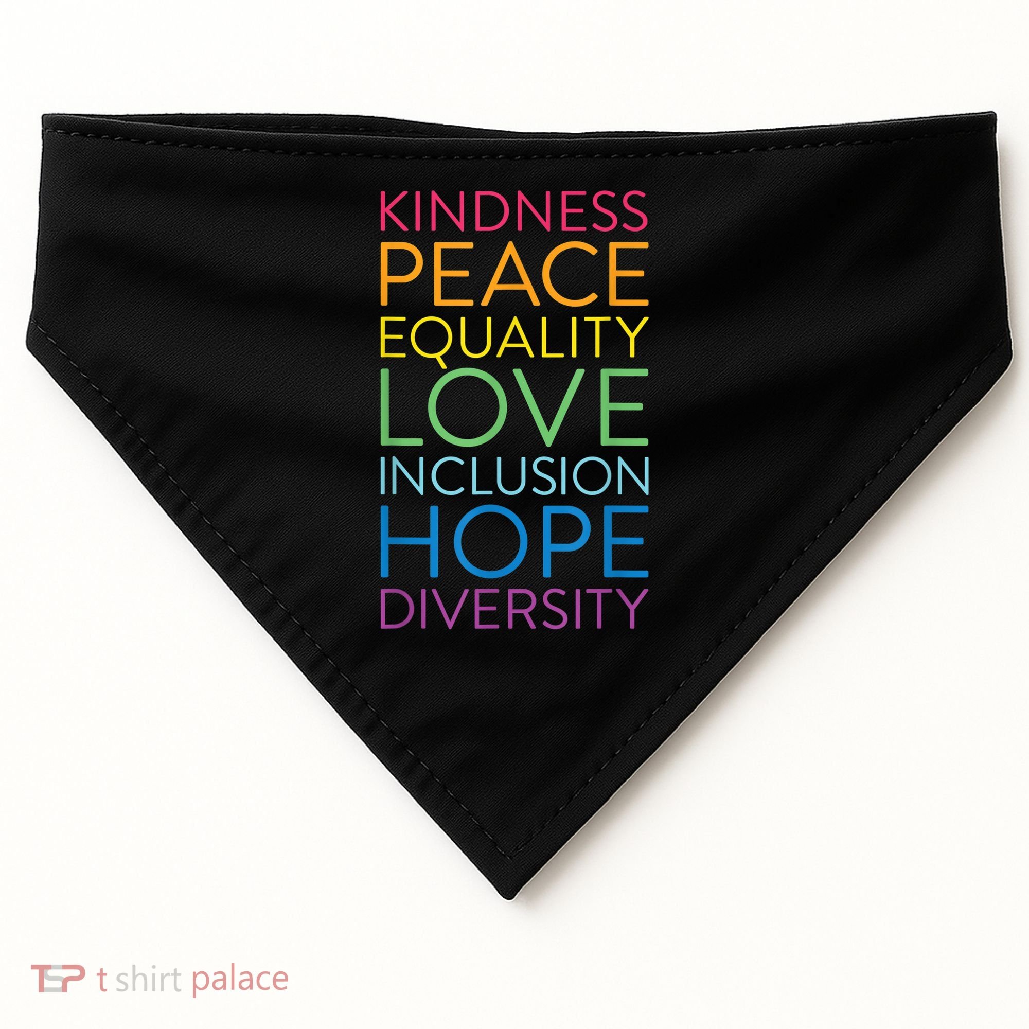 Funny Peace Love Inclusion Equality Diversity Human Rights Gift USA-Made Doggie Bandana