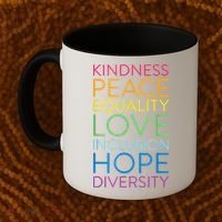 Funny Peace Love Inclusion Equality Diversity Human Rights Gift Coffee Mug thumb 2