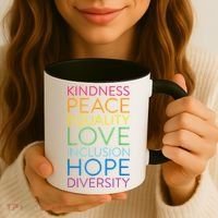 Funny Peace Love Inclusion Equality Diversity Human Rights Gift Coffee Mug thumb 3