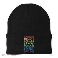 Funny Peace Love Inclusion Equality Diversity Human Rights Gift Beanie thumb 0