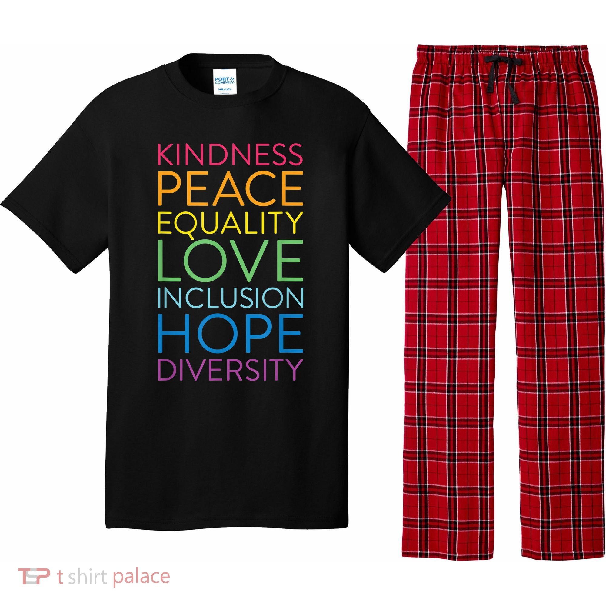Funny Peace Love Inclusion Equality Diversity Human Rights Gift Pajama Set
