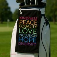 Funny Peace Love Inclusion Equality Diversity Human Rights Gift Golf Towel thumb 2