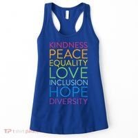 Funny Peace Love Inclusion Equality Diversity Human Rights Gift Women's Tank Top thumb 0