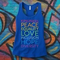 Funny Peace Love Inclusion Equality Diversity Human Rights Gift Women's Tank Top thumb 3