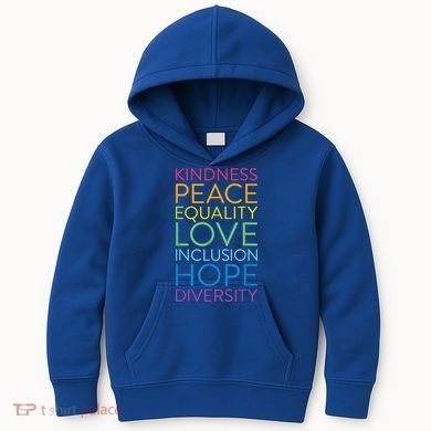 Funny Peace Love Inclusion Equality Diversity Human Rights Gift Kids Hoodie