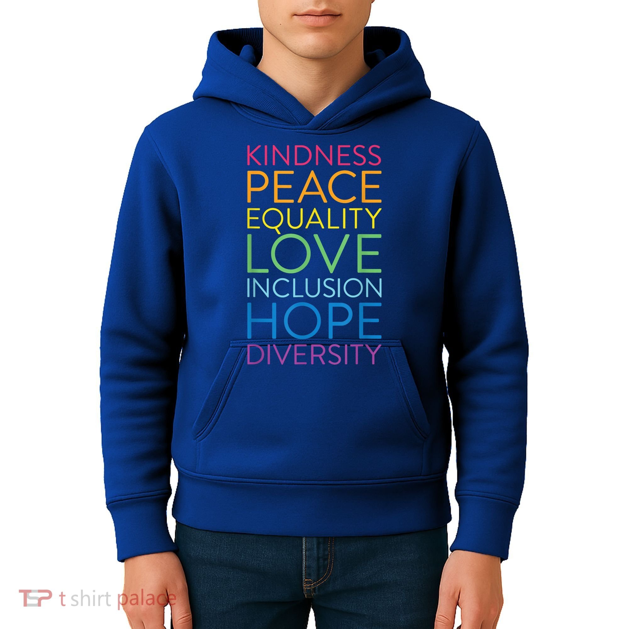 Funny Peace Love Inclusion Equality Diversity Human Rights Gift Kids Hoodie