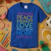 Funny Peace Love Inclusion Equality Diversity Human Rights Gift Kids T-Shirt thumb 3