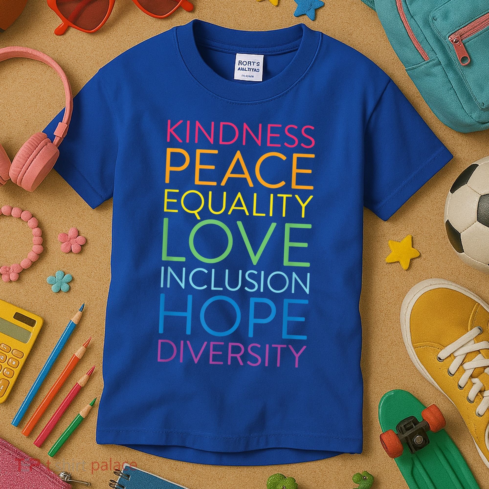 Funny Peace Love Inclusion Equality Diversity Human Rights Gift Kids T-Shirt